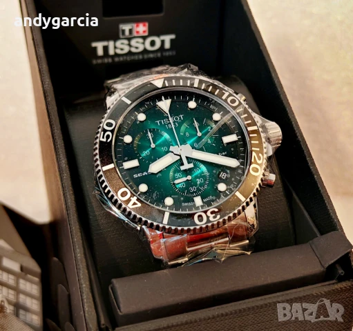 ЧИСТО НОВ TISSOT SEASTAR 1000 CHRONOGRAPH T120.417.11.091.01 часовник кутия 100% оригинал справка SN