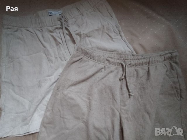  Къси панталони Zara ХЛ 	два броя , снимка 1 - Къси панталони - 46370370