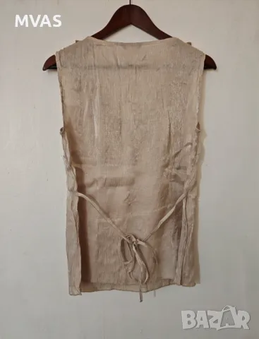 Нова официална блестяща кремава блуза без ръкав L размер , снимка 2 - Корсети, бюстиета, топове - 49756048