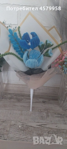 букети от шенил, снимка 2 - Изкуствени цветя - 53649748