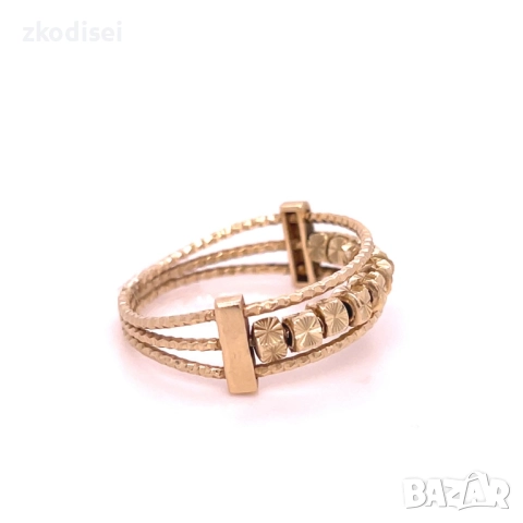 Златен дамски пръстен 3,16гр. размер:58 14кр. проба:585 модел:34338-1, снимка 3 - Пръстени - 51753891