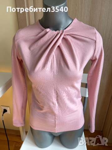 Дамска розова блуза с дълъг ръкав, снимка 4 - Блузи с дълъг ръкав и пуловери - 45057478