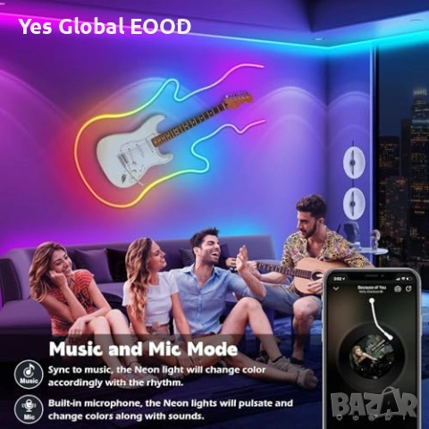 AILBTON RGB неон LED лента 30м App IP65, снимка 5 - Лед осветление - 53983223