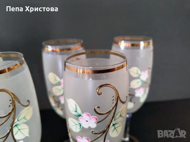 Комплект от 6 броя кристални чаши , снимка 2 - Чаши - 46413835