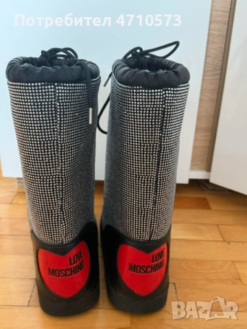 LOVE MOSCHINO № 37/38  Дамски апрески с декоративни камъни и лого , снимка 4 - Дамски апрески - 53173704