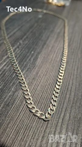 Златен Синджир Бяло Злато Панцер - 14к. 21.57гр., снимка 2 - Колиета, медальони, синджири - 53599534