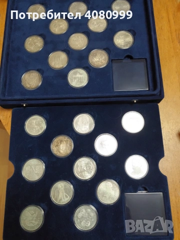 24 броя сребърни 10 маркови монети с оригинална кутия, снимка 2 - Нумизматика и бонистика - 53529303
