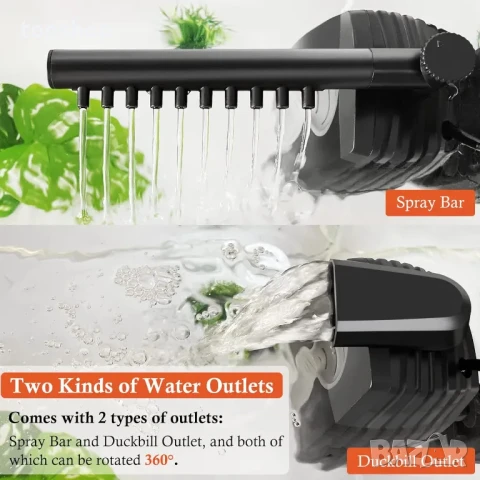 НОВА помпа за аквариум FEDOUR 165GPH + потопяем вътрешен филтър, 8W за аквариум от 50-200 литра, снимка 3 - Аквариуми - 50529451