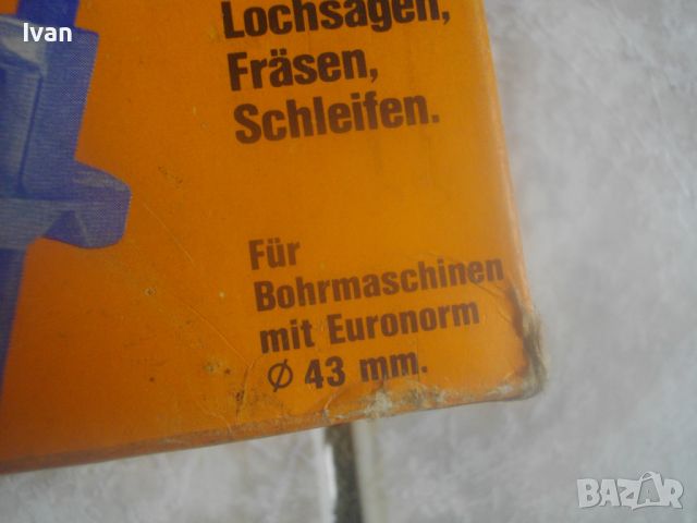 Нова Немска Приставка За Фрезоване За Бормашина ф43мм-Старо Качество-Ход 40мм-Алуминиева-30-60Градус, снимка 5 - Други инструменти - 45616577