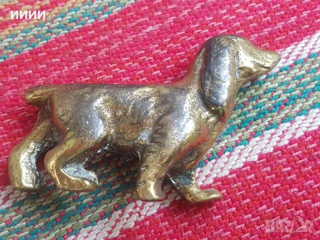 Бронзова пластика статуетка куче, снимка 2 - Антикварни и старинни предмети - 53249865