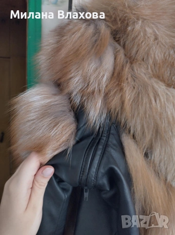 Кокетно яке от естествена кожа (превръща се и в елек), снимка 6 - Якета - 53402403