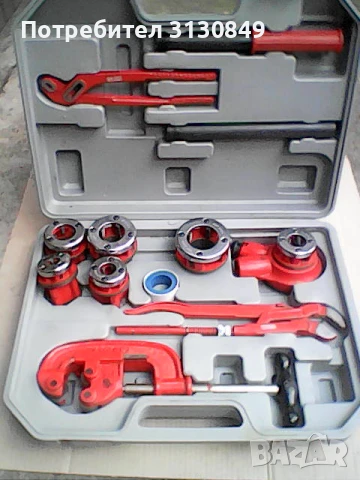 Комплект за нарязване на цолови резби, снимка 4 - Куфари с инструменти - 51416626