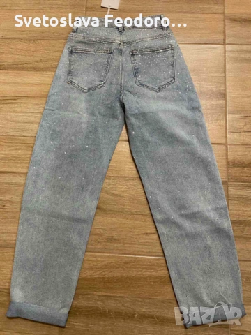 сини дънки с камъчета, снимка 3 - Дънки - 54055429