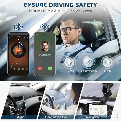 Bluetooth ресивер , аудио адаптер, разговори без ръце ELECTRIC GIANT, снимка 3 - Ресийвъри, усилватели, смесителни пултове - 50271254