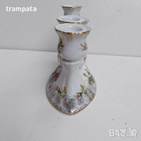 НАЙ ДОБРАТА ОФЕРТА Стар порцеланов свещник , снимка 4 - Други ценни предмети - 52616965