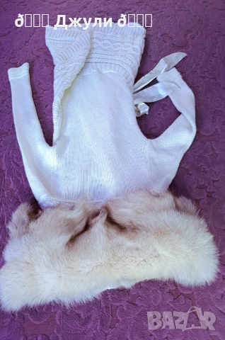 Плетено палто от ангора и сребърна лисица, снимка 3 - Палта, манта - 51679807