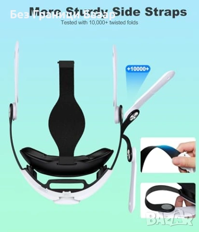 Нова Каишка за Meta Quest 3/3S/2 с 10000mAh батерия, двойни регулатори, снимка 5 - Друга електроника - 53531119