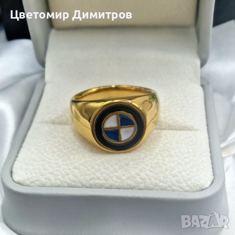 Golden BMW Emblem – мъжки пръстен 💍 | с позлата