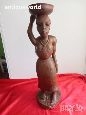 Стара АФРИКАНСКА Дървена Скулптура , Фигура Статуетка