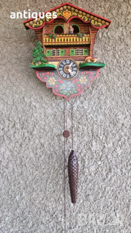 Стенен немски часовник Шварцвалд + термометър - Forest house, снимка 7 - Антикварни и старинни предмети - 53411688