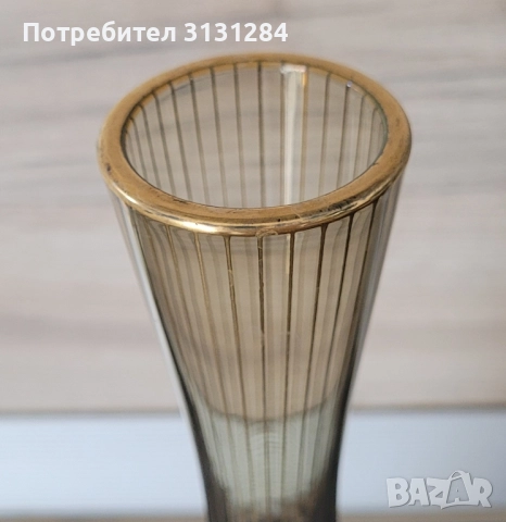 Винтидж Zvizel Kristal ваза с злато Германия , снимка 4 - Вази - 51720859
