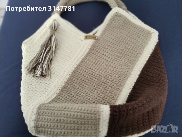 дамска плетена чанта Handmade, снимка 2 - Чанти - 46396973