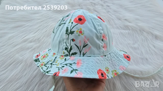 Бебешка шапка с връзки  4-9 месеца , снимка 7 - Бебешки шапки - 51013639