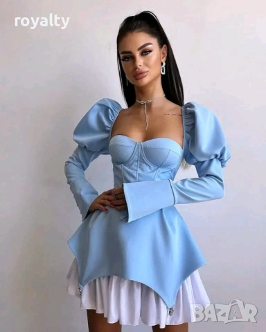 Елегантна Синя Дамска Рокля 