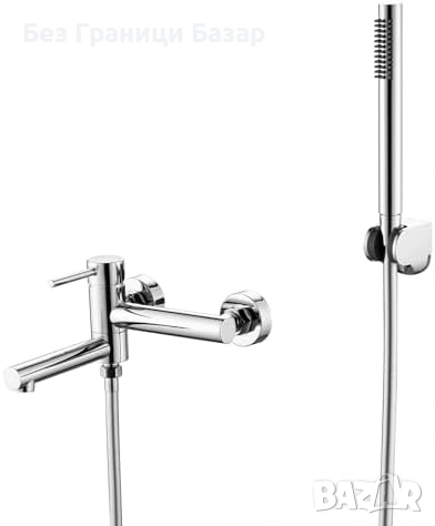 Нов Смесител за баня вана/душ въртящ чучур аератор хром месинг кран