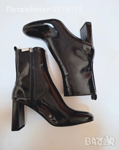 Zara черни лачени боти, снимка 3 - Дамски боти - 53284474