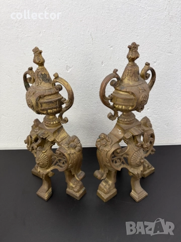 Френски каминни подпори - Наполеон III №7773, снимка 5 - Антикварни и старинни предмети - 52839805