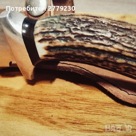 Ловен масивен нож с дръжка от еленов рог. Нов!, снимка 9 - Ножове - 49910145