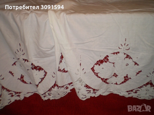 Ретро покривка -перде бяла рязана бродерия, снимка 2 - Колекции - 53174669