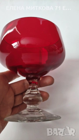 Две масивни чаши от рубинен кристал, снимка 4 - Чаши - 53557290