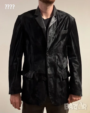 Мъжко яке тип сако от естествена кожа с косъм пони, снимка 7 - Якета - 51289397