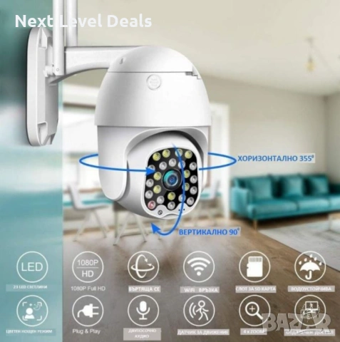 📡 Водоустойчива WiFi PTZ камера за наблюдение – Full HD защита без компромиси, снимка 3 - Камери - 53541282