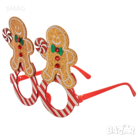 Коледни очила Candy Gingerbread с брокат_1255091, снимка 2 - Други - 52732459