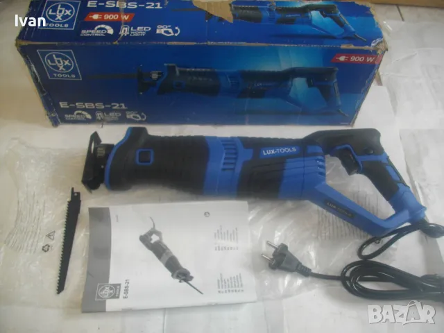 900 ВАТА НОВ РЕЦИПРОЧЕН САБЛЕН ТРИОН ЕЛ. НОЖОВКА LUX TOOLS РЕЖЕ 115мм ДЕБЕЛИНА ПЪЛЕН КОМПЛЕКТ