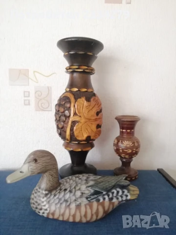 Стари дървени авторски изработки: вази, кутии, декорации. , снимка 3 - Вази - 49336246