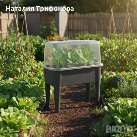 Сива оранжерийна маса с капак - здрава и практична, снимка 4 - Оранжерии - 53834629