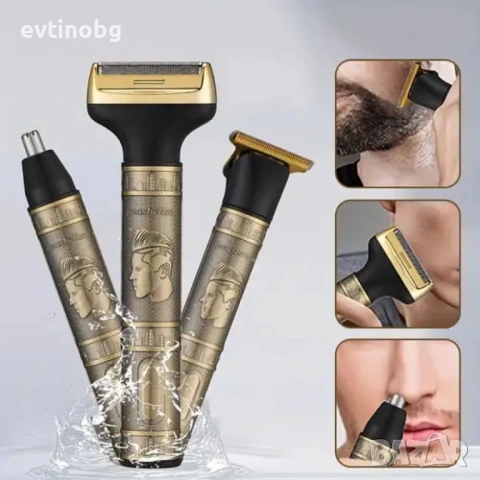 Тример Geemy GM-8045 3 в 1 – Комплект за подстригване и бръснене за мъже, снимка 3 - Тримери - 53942305