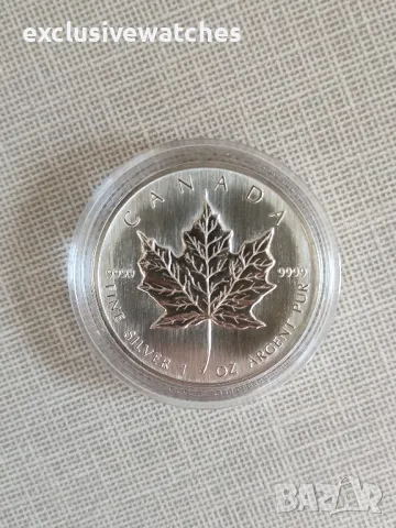 1 тройунция Сребърна Монета Maple Leaf BU 1988 г., снимка 6 - Нумизматика и бонистика - 49840646