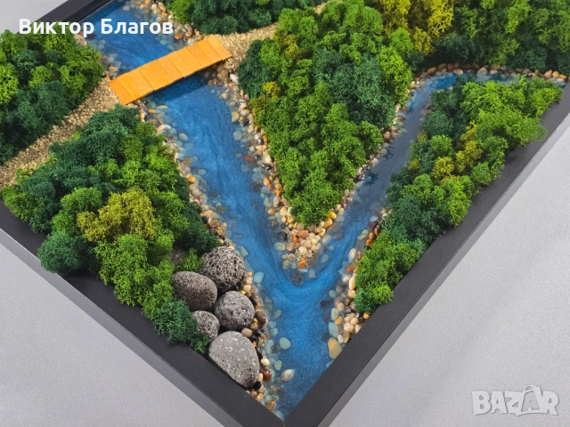 Картина от скандинавски мъх и епоксидна смола, снимка 3 - Картини - 53878637