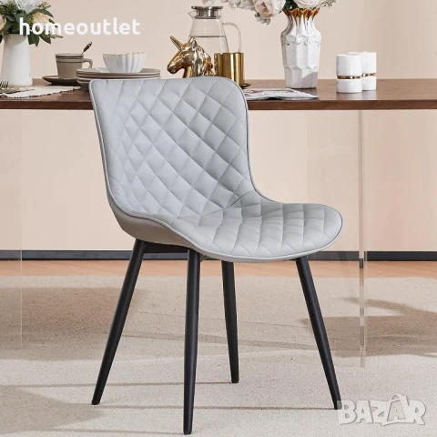 Трапезни столове –YOUNIKE BLD-1935GR-DE – комплект 2бр., снимка 2 - Столове - 50983414