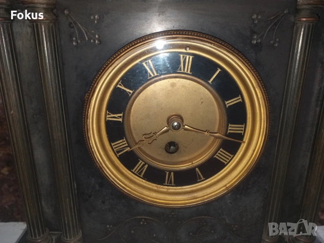 ПРЕКРАСЕН СТАР МРАМОРЕН АГЛИЙСКИ КАМИНЕН ЧАСОВНИК, снимка 2 - Антикварни и старинни предмети - 53512547