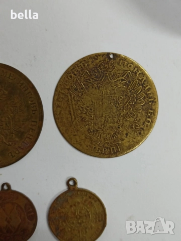 2 месингови голями пендари за накит ,османски медал Цар Борис и Цар Симеон., снимка 3 - Антикварни и старинни предмети - 52463935