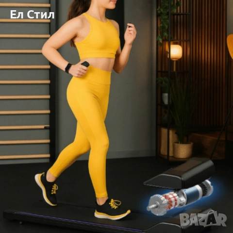 Компактна пътека за бягане с дистанционно – Тиха, тънка и идеална за дом и офис, снимка 2 - Фитнес уреди - 53583287