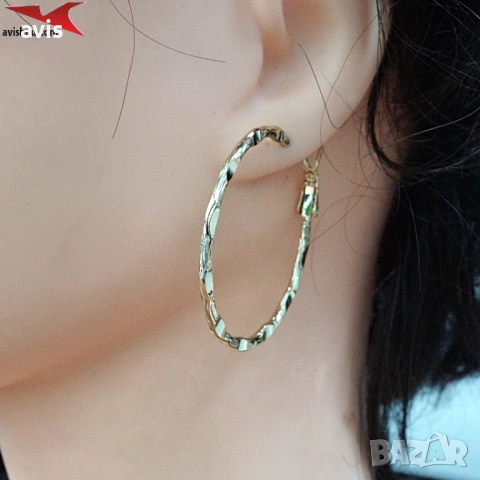 Обеци с 14К златно покритие 2141867, снимка 4 - Обеци - 53531891