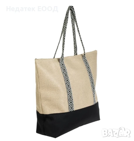 Плажна чанта, Бежов, 55.5x14x42см., снимка 2 - Чанти - 50698217