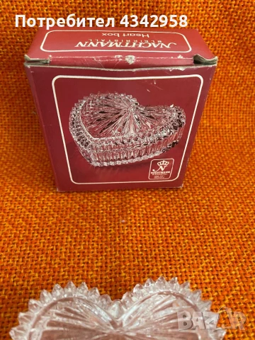 Nachtman .Vintage.Кристална кутийка във формата на сърце., снимка 4 - Антикварни и старинни предмети - 50695400